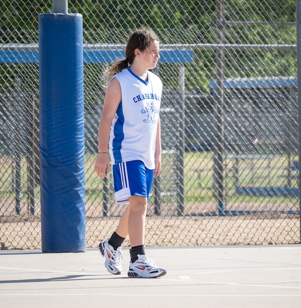 Basketball action shot