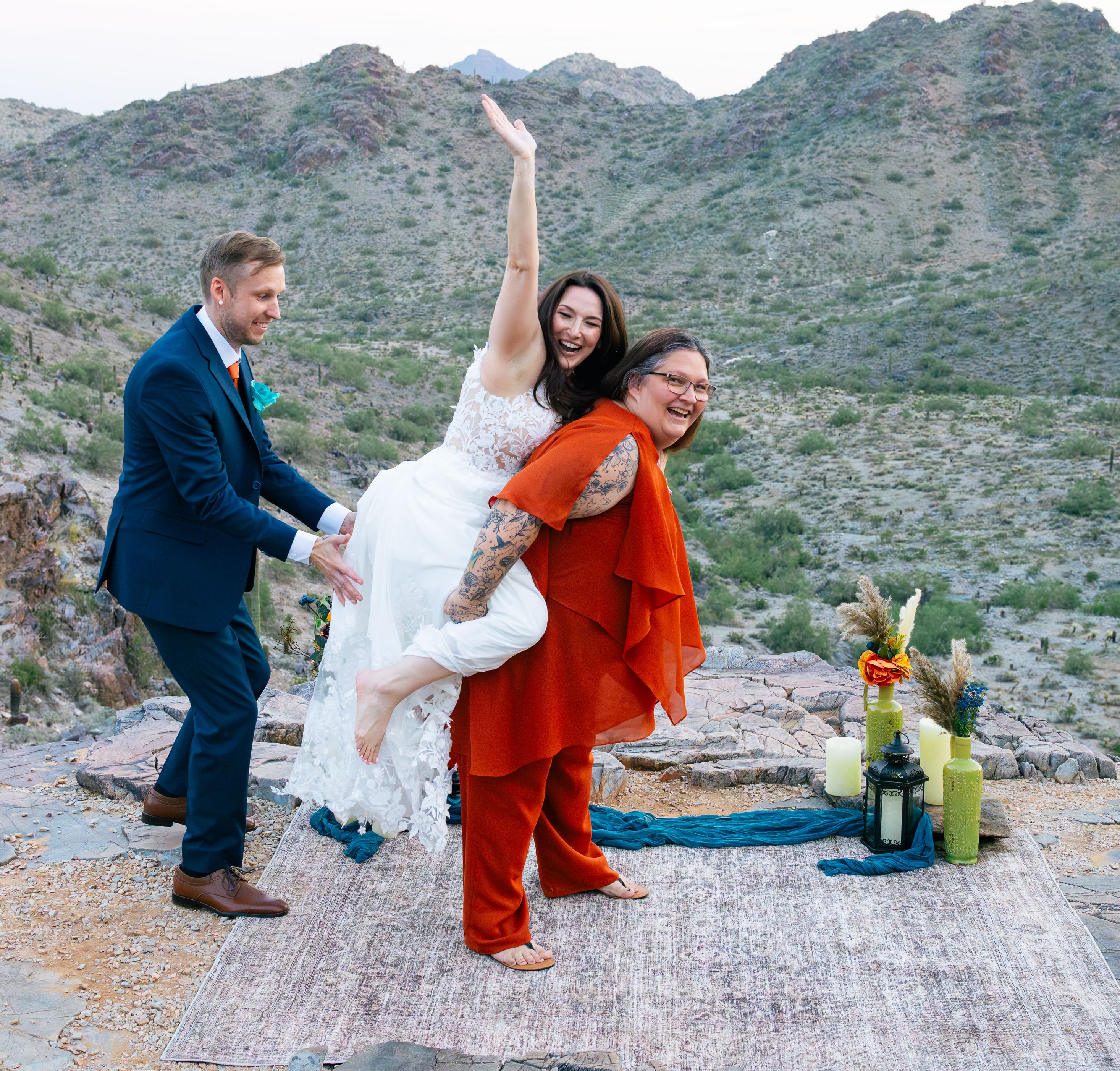 Couple during officiant ceremony